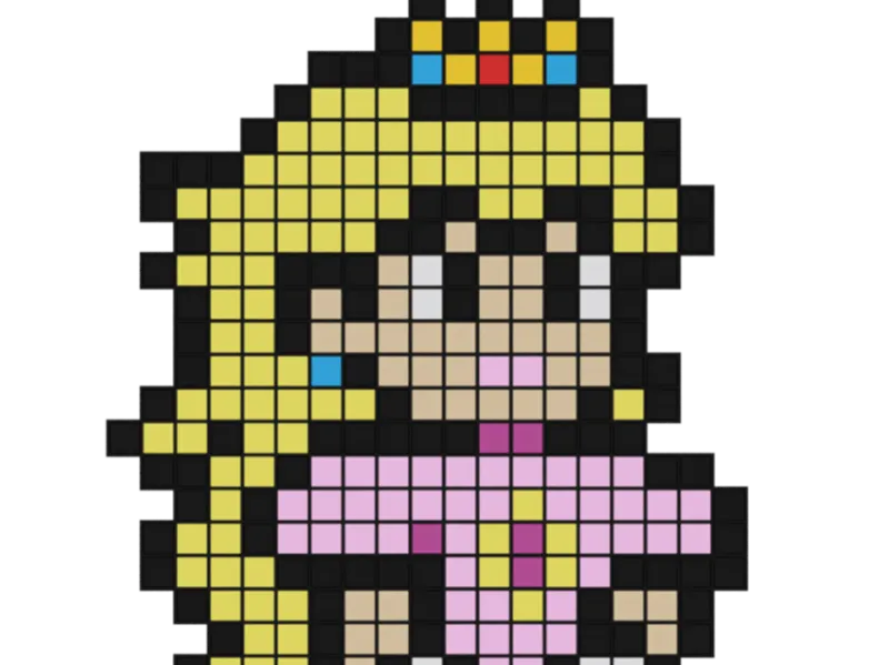 Princess Peach Pixel Puzzle