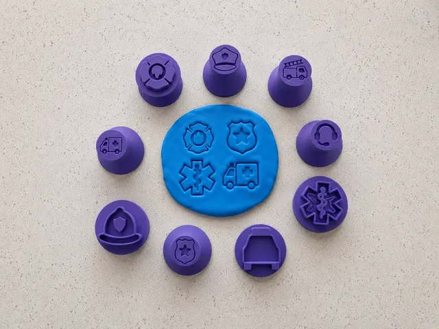 First Responder Play Dough Stamps | 9-Piece Set