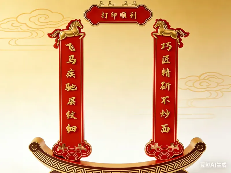 马年打印机对联(机魂大悦)少炒面