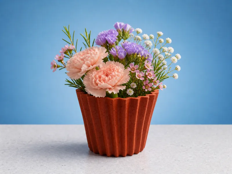 Modern Ribbed Vase