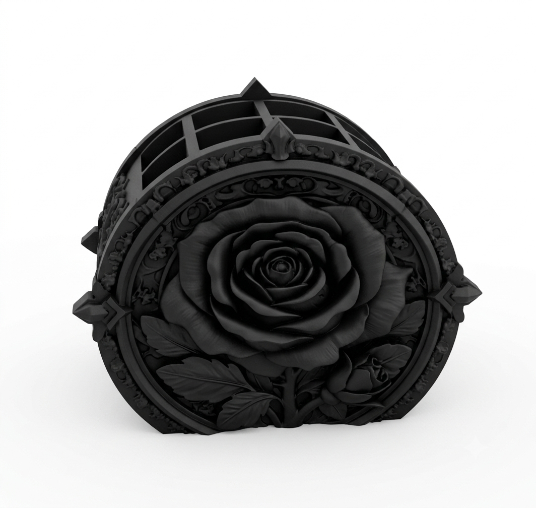 Goth Rose Makeup and Brush Organizer - 1