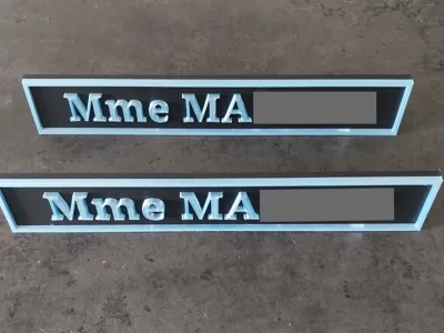 Customized embossed desk plaque (no AMS)