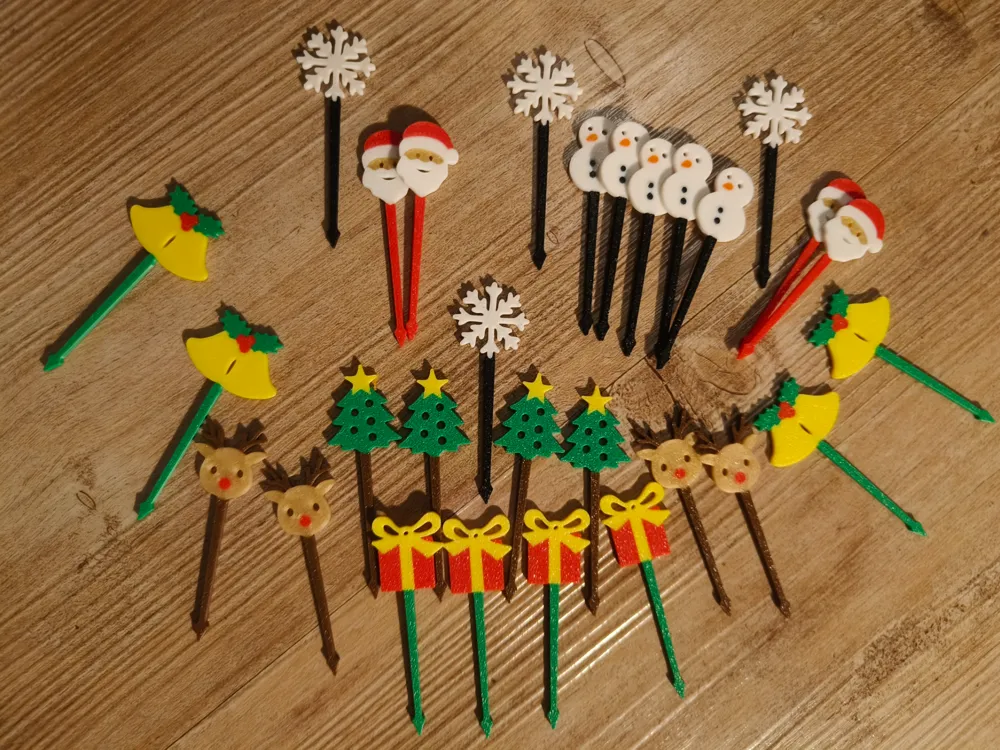 Christmas themed Toothpicks - Free 3D Print Model - MakerWorld