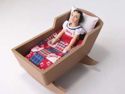 Mini Hitty Doll Cradle 1:9 Scale