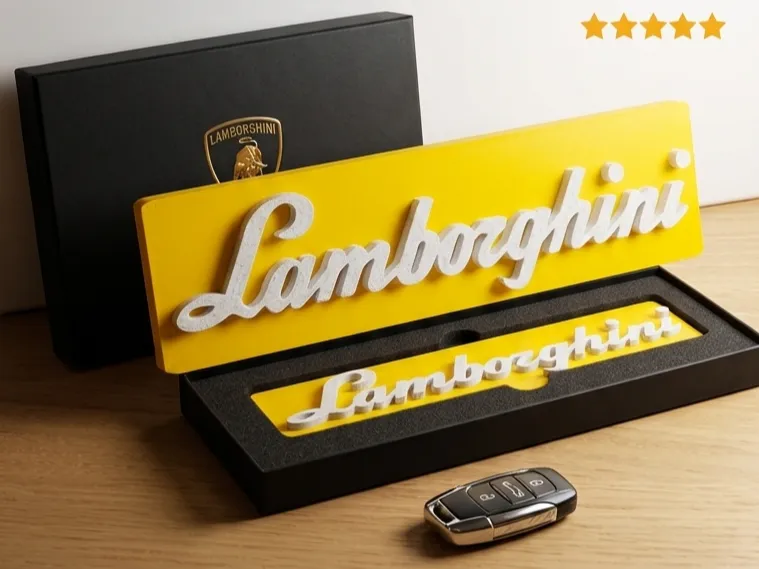 Insegna Esclusiva Lamborghini 3D -  Giallo Modena