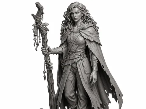 Modelo para impresión 3D: Female Elf Druid — referencia de MakerWorld
