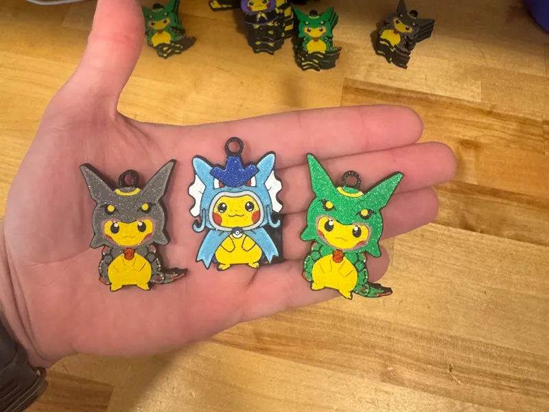 Pikachu Poncho Keychain Set