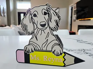 Dachshund Long Hair Teacher Pencil Holder