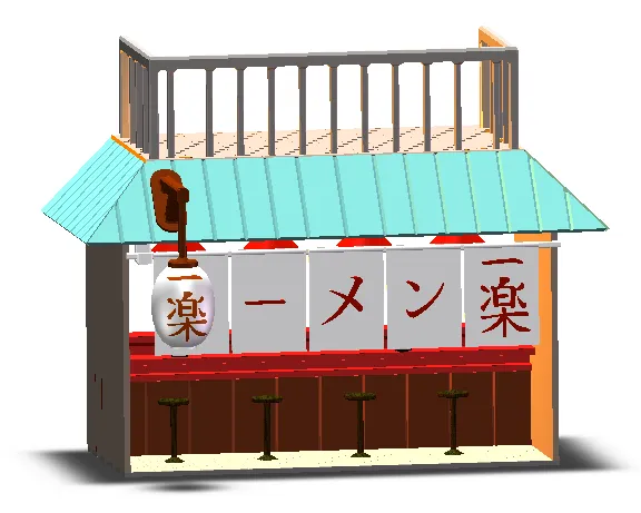 Miniatura 2 do modelo 3D 火影忍者NARUTO一乐拉面馆微缩模型