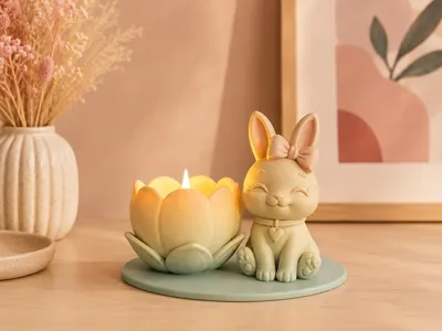 Cute Bunny Led Tealight Holder