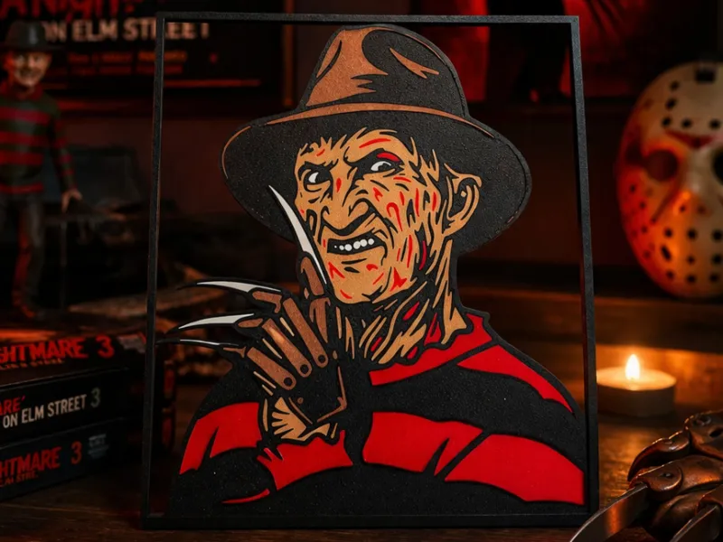 Freddy Krueger - Cadre mural horror multicolore