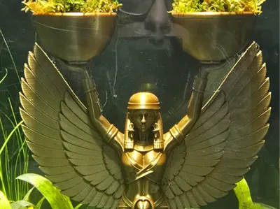 egyptian statue aquarium moss holder