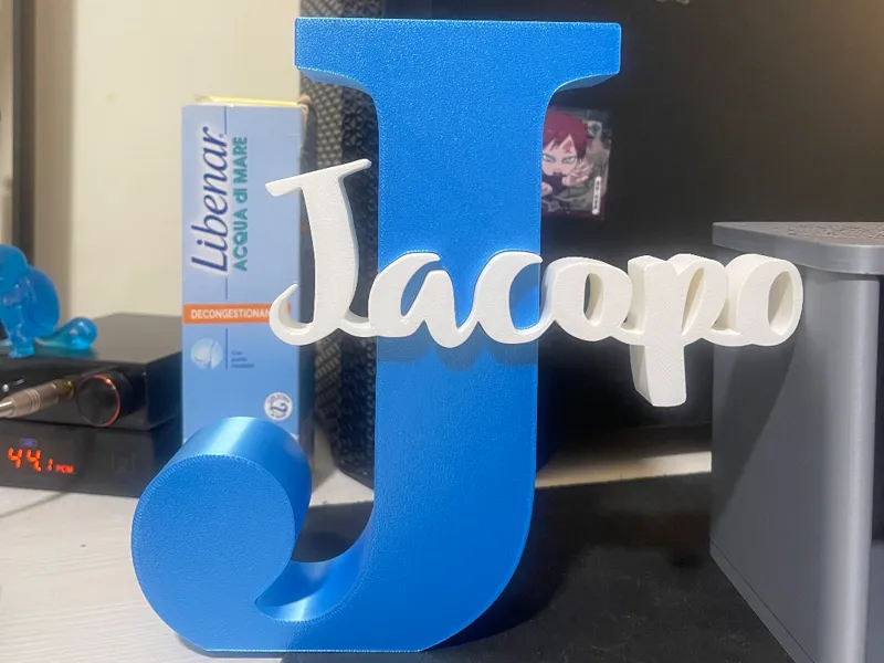 Lettera J con nome Jacopo 