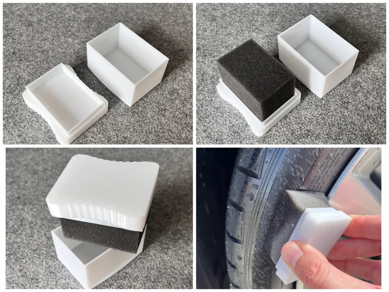 Applicator brush for car tire shine etc