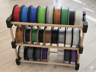 Modular Filament Spool Rack - dowels/rods 22mm