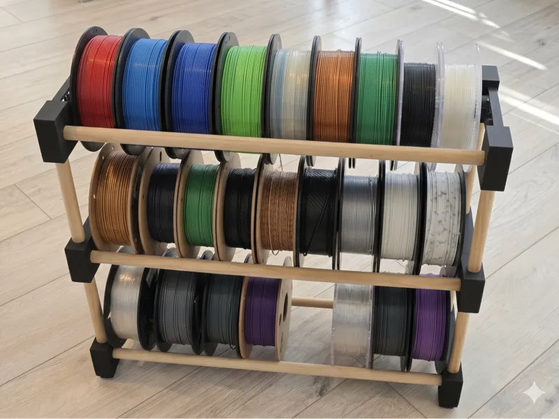 Modular Filament Spool Rack - dowels/rods 22mm