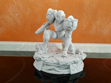 Figura decorativa: Samus Aran - Galactic Bounty Hunter Landing Statue — vista de referencia 3