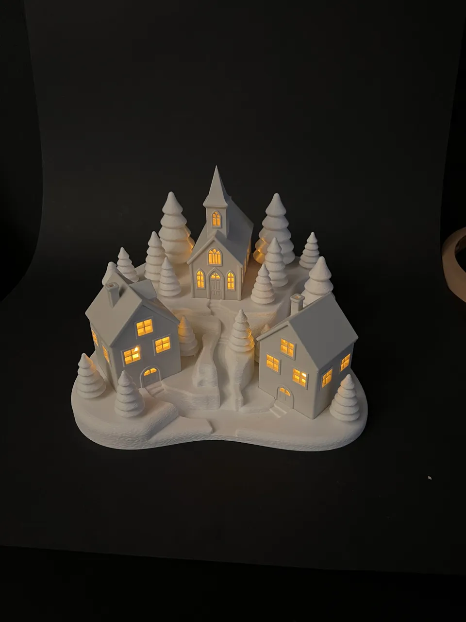 Teelichthäuser mit Winterlandschaft view 2