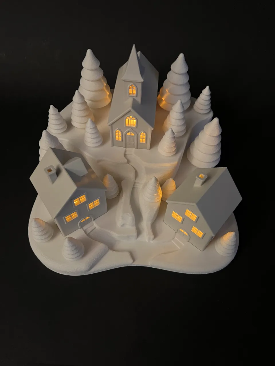 Teelichthäuser mit Winterlandschaft view 3