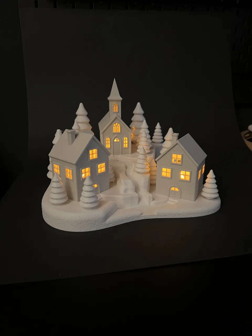 Teelichthäuser mit Winterlandschaft view 4