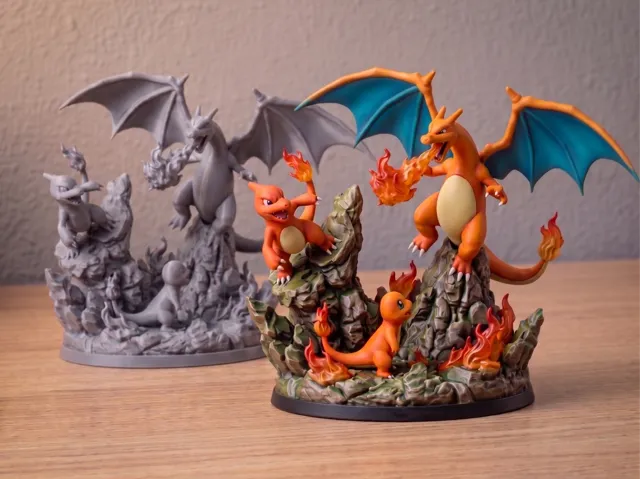 Diorama - Charizard, Charmeleon & Charmander