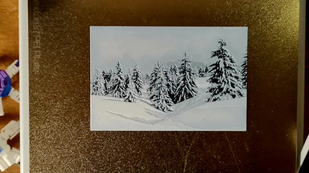 Models Forest Snow snowy pine forest hueforge by Gcodeprinting MakerWorld: Download Free ...