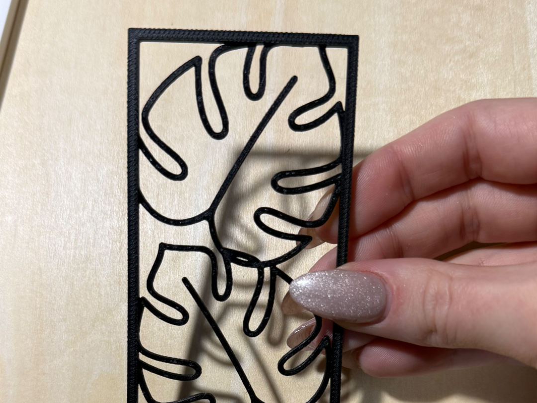 Open Monstera Bookmark with Frame