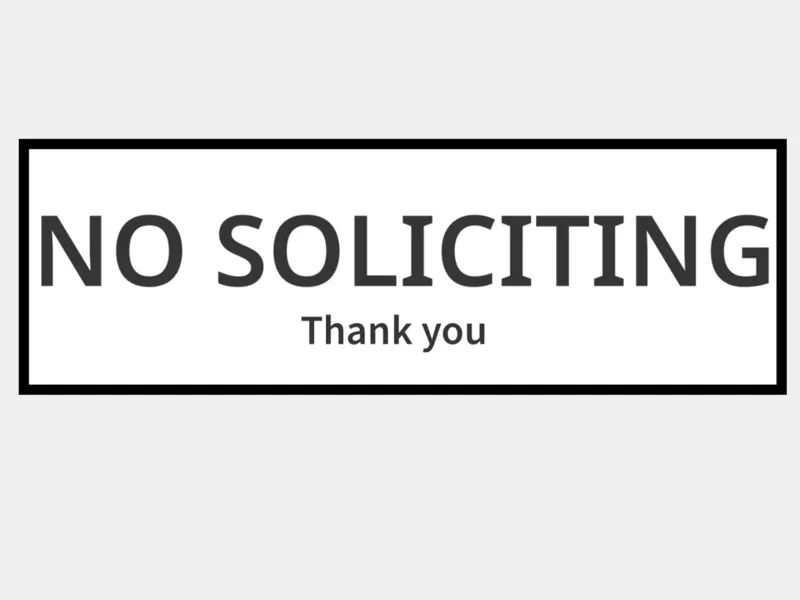 No soliciting sign