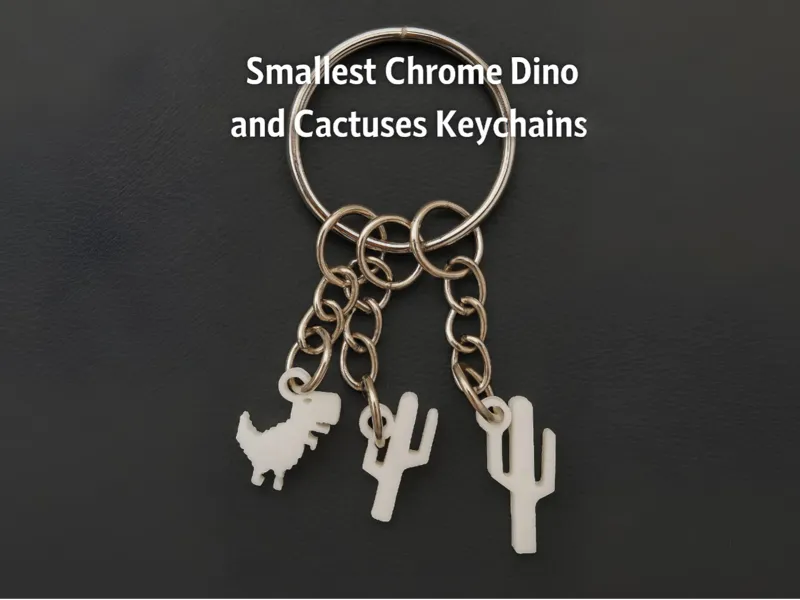 Smallest Chrome Dino Keychain