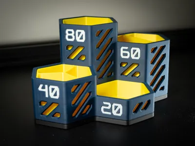 F412 - Futuristic Hex Cluster Desk Organizer