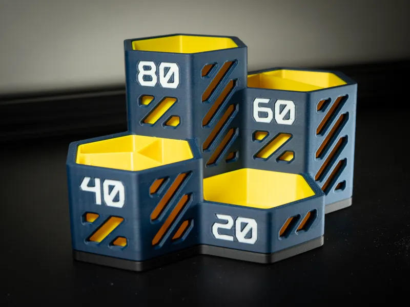 F412 - Futuristic Hex Cluster Desk Organizer