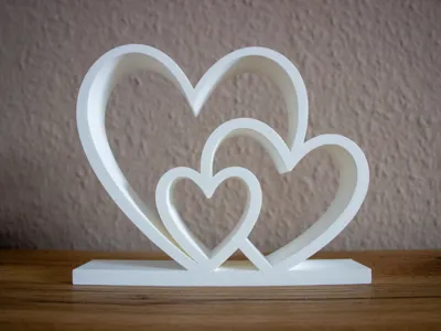 Heart Family – modern love sculpture - 3 hearts