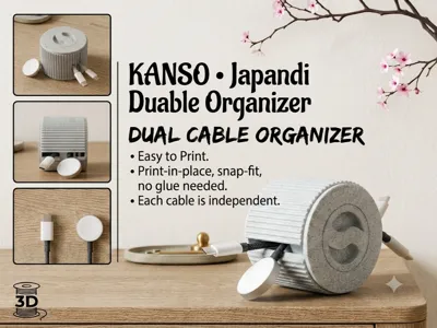 KANSO • Japandi Dual Cable Organizer (indipendent)
