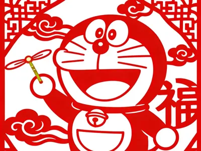 Doraemon Chinese New Year Window Decals