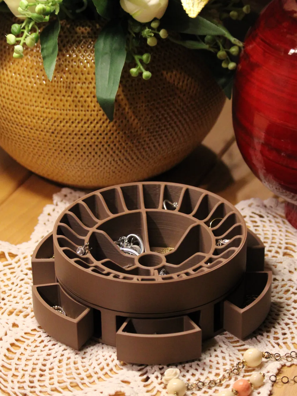 Box Rotating Shell Opening Rotating Jewelry Box with Automatic Drawer Opening - Free 3D Print ...