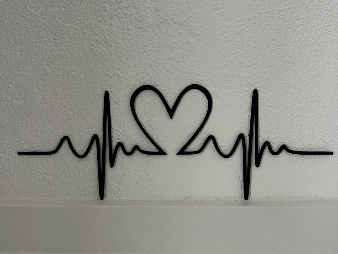 Heartbeat Love – ECG Heart Minimal Wall Art