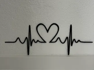 Heartbeat Love – ECG Heart Minimal Wall Art