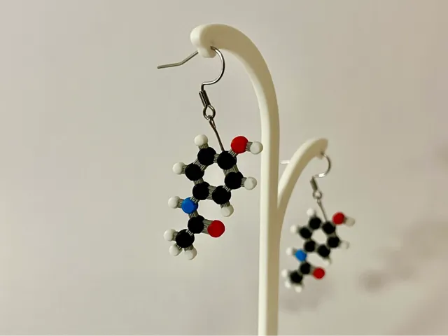 Paracatamol Molecule Earrings