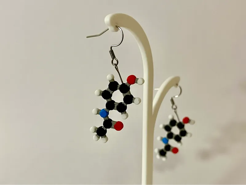 Paracatamol Molecule Earrings