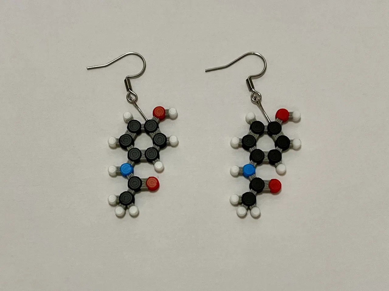 Paracatamol Molecule Earrings view 2