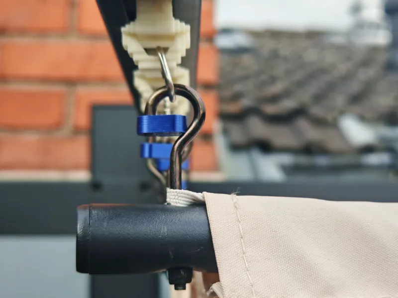 Sicherungsclip für Terrassenmarkisen
