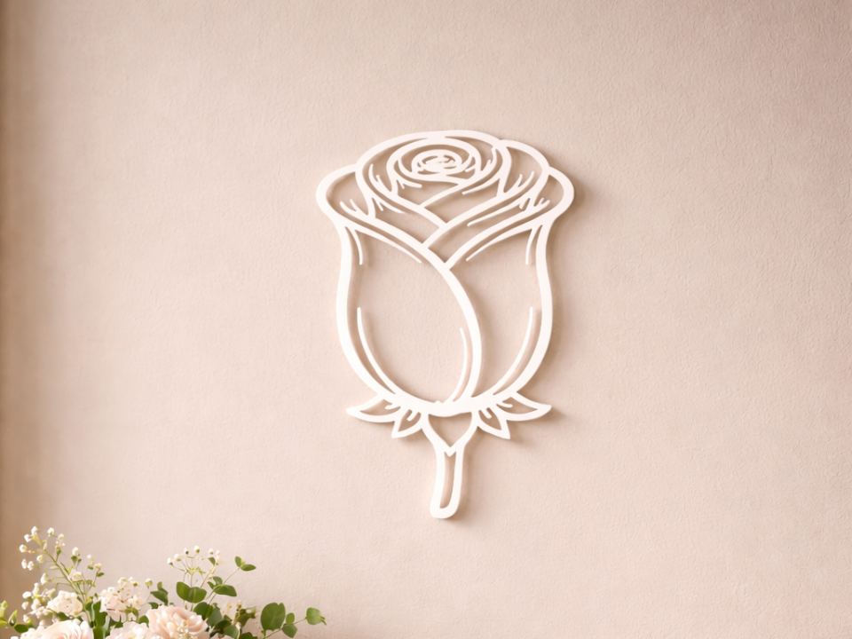 Rose Line Art Wall Decor / Coaster