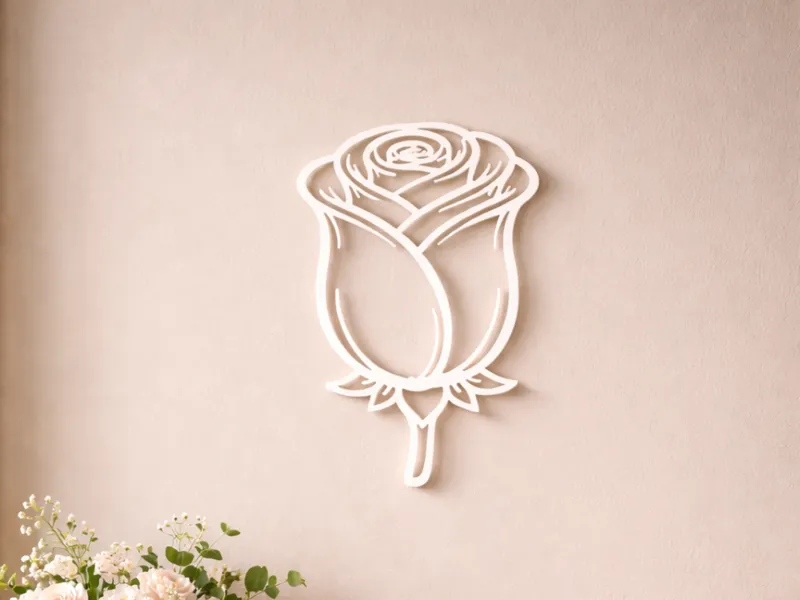 Rose Line Art Wall Decor / Coaster