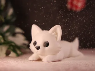 Snowy Arctic Fox Figurine