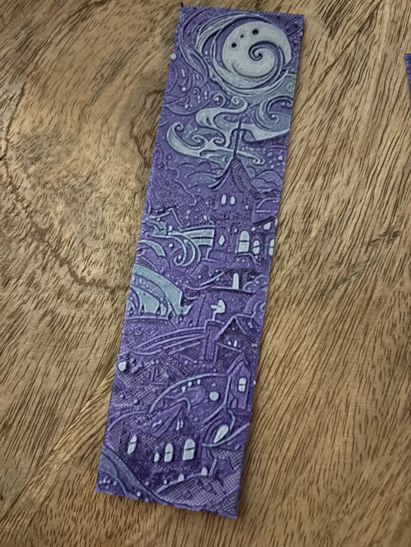 Dark Night Village Bookmark HueForge
