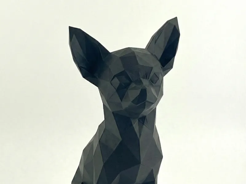 chihuahua low poly statue