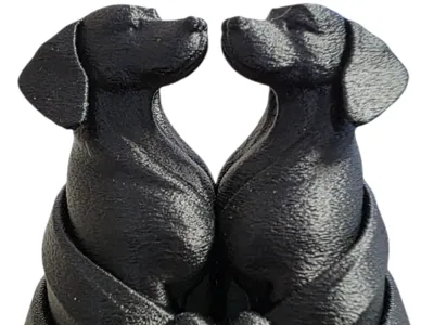 Loving dachshund Statue Figure ornament