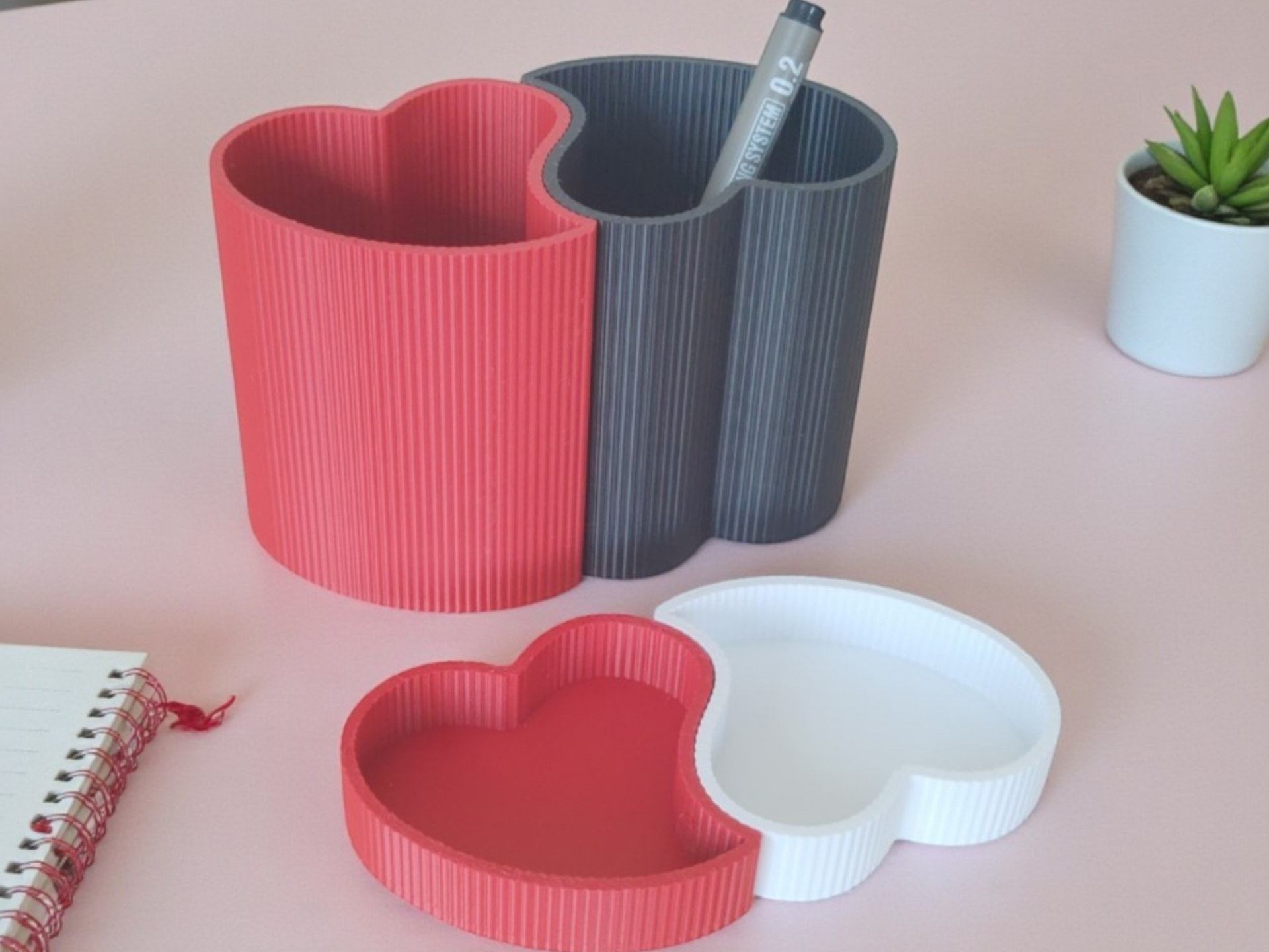 Valentines Stackable Heart Vase - Multiple Size