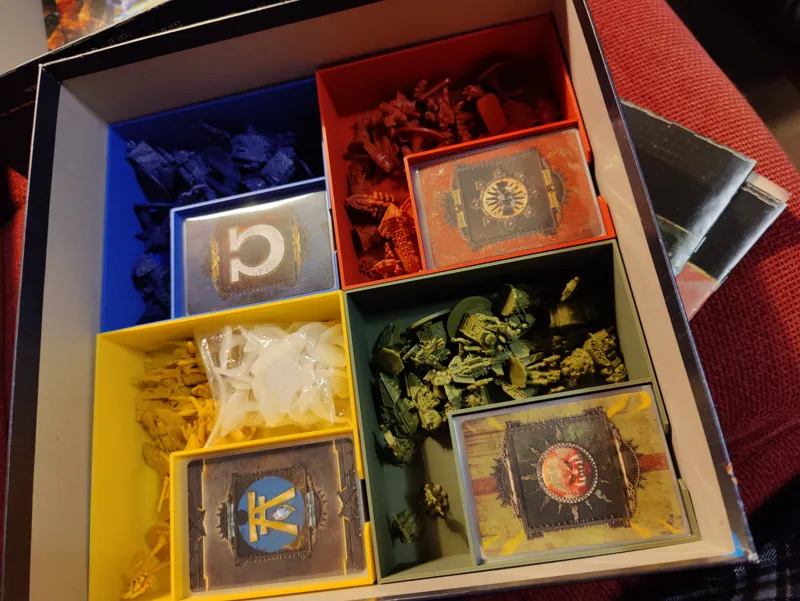 Forbidden Stars and Fan Expansion Organizer - Player box - Arcane Tinmen Standard sleeves