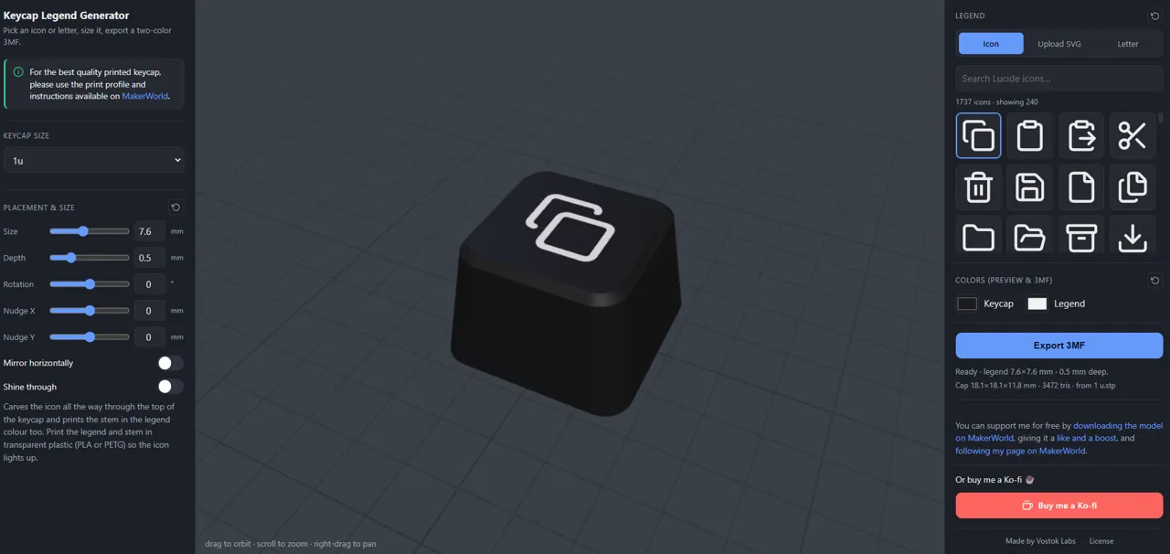 Custom Keycap Generator view 2